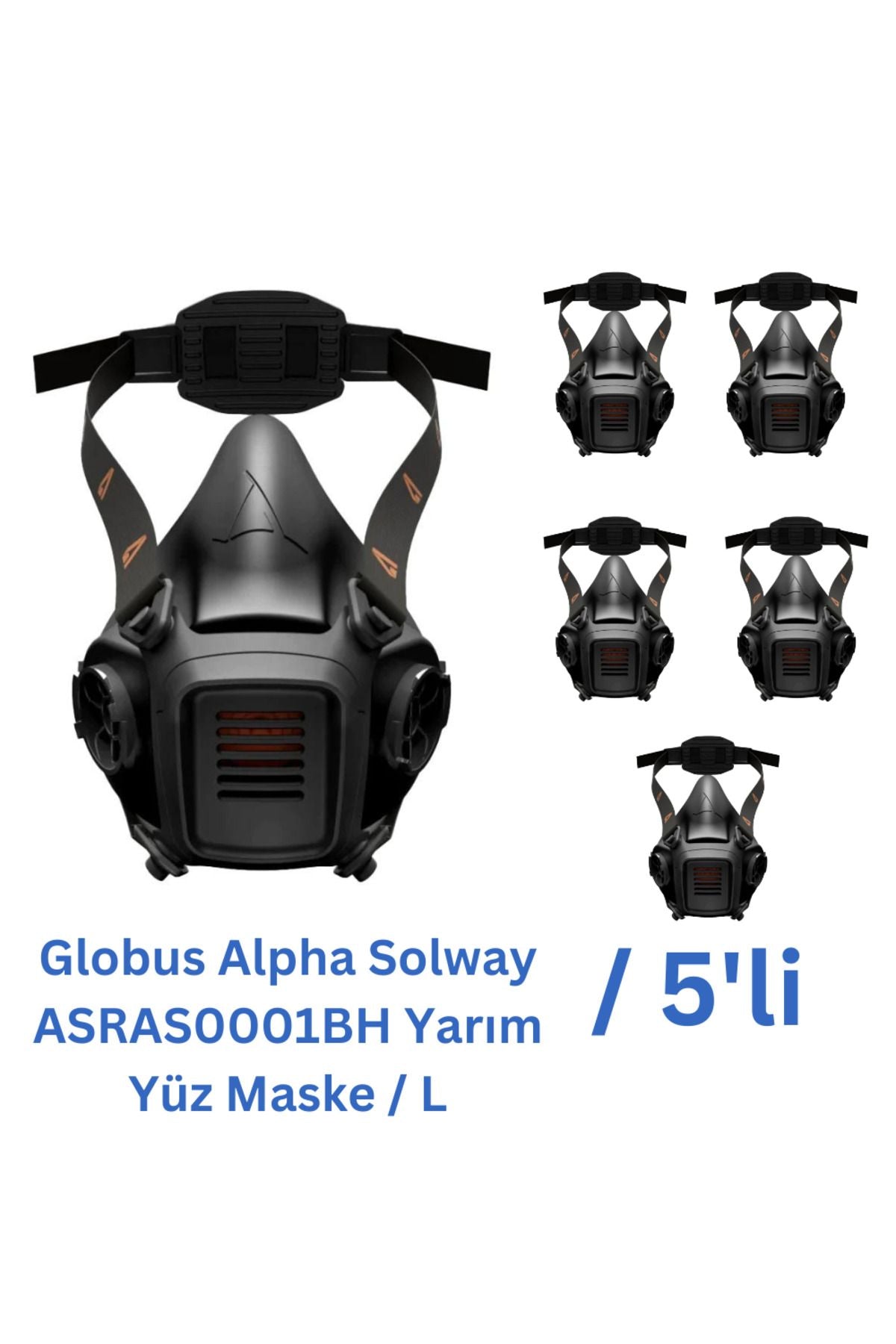 Alpha Solway ASRAS0001BH Yarım Yüz Maske L - 5 Adet Alpha Solway ASRAS0001BH Yarım Yüz Maske L - 5 Adet